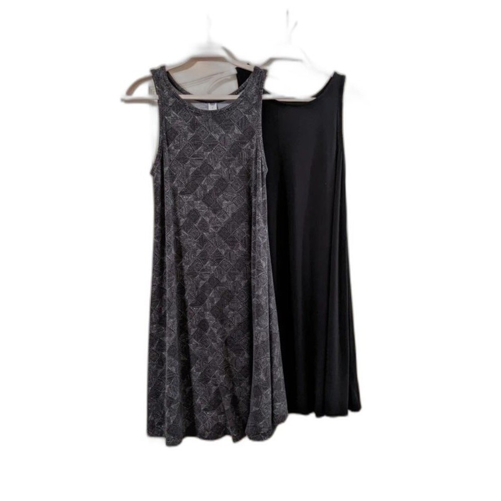 2 Swing Dresses Old Navy Black GraySize Medium